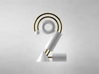 Genesis number 2 2 36 days 36 days of type 3d c4d cgi cinema 4d gold heymikel miguel sousa minimal numbers