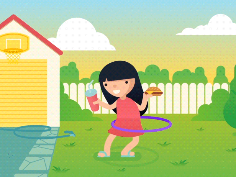 Summer unstoppable animation burger character animation character design illustration rocking shoppers