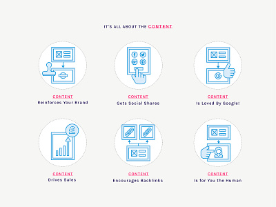 Content Icons content custom icons illustration seo web design