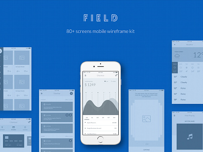 Field - Mobile Wireframe Kit kit mobile ui ux wireframe