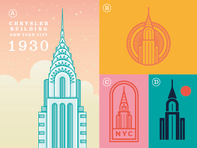 Chrysler Building 7daystocreate badges chrysler chrysler building highrise illustration new york city nyc skyscraper