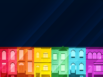 Rainbow Rowhouses district of columbia house pride rainbow rowhouse