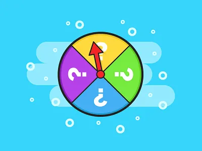 Take a Spin game icon illustration question mark random spin spinner wheel
