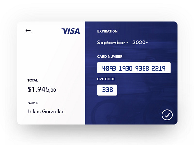Credit Card Checkout banking billing blue card checkout credit credit card dailyui payment visa