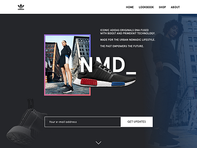 DailyUI 003: Landing page (above the fold) 002 adidas dailyui landing page nmd