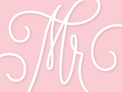 Mr + Mrs custom lettering signage wedding