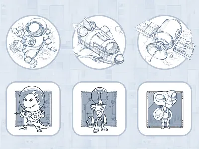 Alien invasion aliens artua characters concept art game game design illustration invasion ios satellite space spacecraft