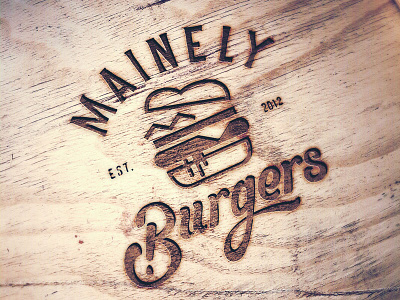 Mainely Burgers Sign burger cheese identity logo maine restaurant sign