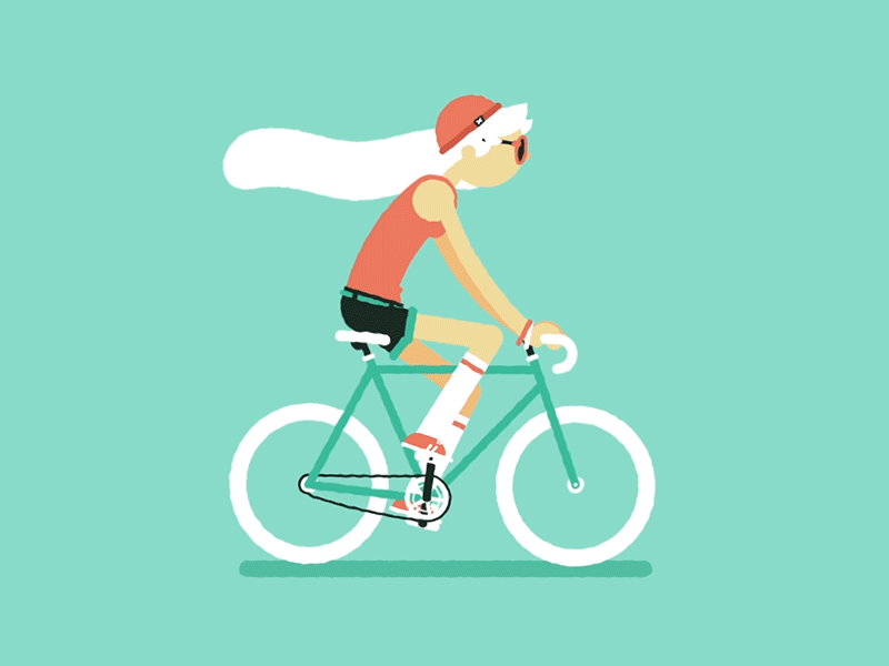 Summer Fixie charactedesign fixie flatdesign illustration motiondesign