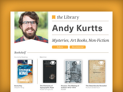 Daily UI 006 - Social Profile 006 books dailyui library profile social ui user interface ux