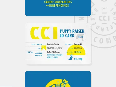 CCI ID Cards assistance dog canine card cci companion dog guide dog id independence license service dog southeast