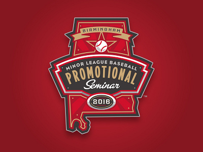 Minor League Baseball 2016 Promo Seminar alabama athletic baseball bat custom type design league lettering ribbon star state typography