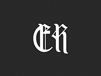 E R blackletter gothic letters old english type typography