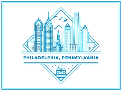 Favor in Philadelphia delivery favor illustration line pennsylvania philadelphia skyline