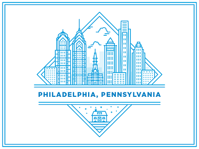 Favor in Philadelphia delivery favor illustration line pennsylvania philadelphia skyline