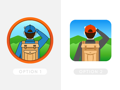 OPTION 1 vs OPTION 2 flat icon icons illustrator outdoors