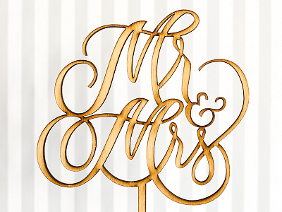 Honey & Crisp cake toppers lasercut lettering natural weddings wood