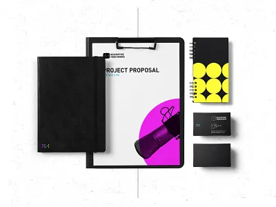 DVW Stationery black black and white braille branding identity logo modern neon print design tv wordmark