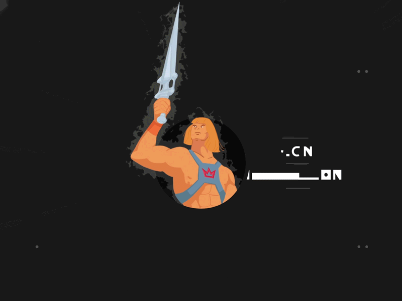 HE-MAN 2d animation cel character he man wink