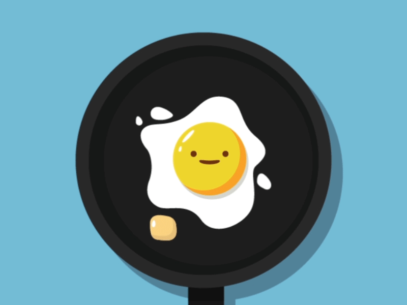 Egg aftereffects butter egg fried happy illustrator motion pan vector