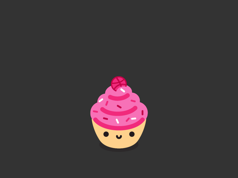 Dribbble Cupcake animation cupcake debut dribbble first shot