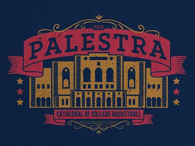 Palestra T-Shirt Design basketball college logo palestra philadelphia philly sports t shirt design tee vintage worn
