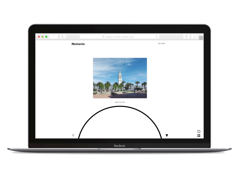 Momento Web Viewing Options after design effects experience user ux web