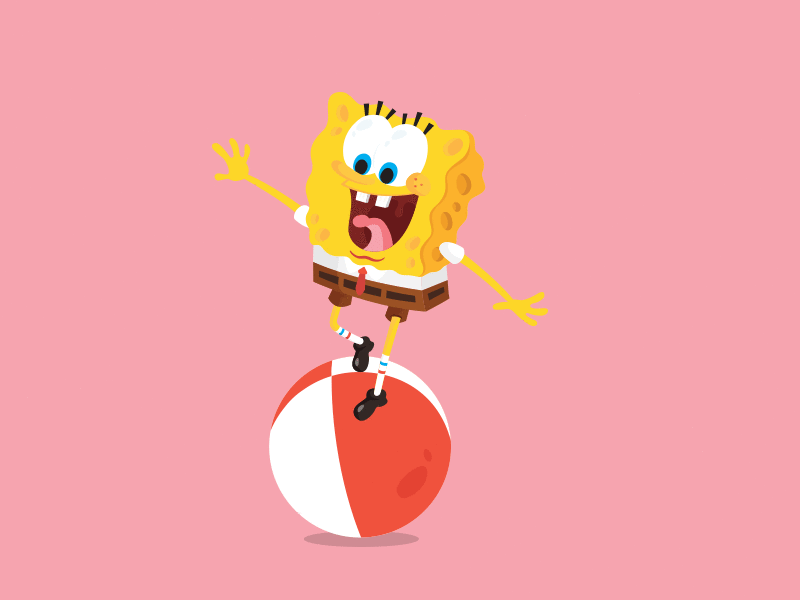 Spongebob Balancing app beach cartoon character flat game illustration illustrator nickelodeon popular spongebob yellow