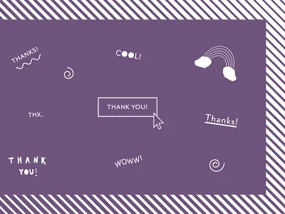 LD Thanks card doodles illustration lines san diego shipping cards thank you typography web design