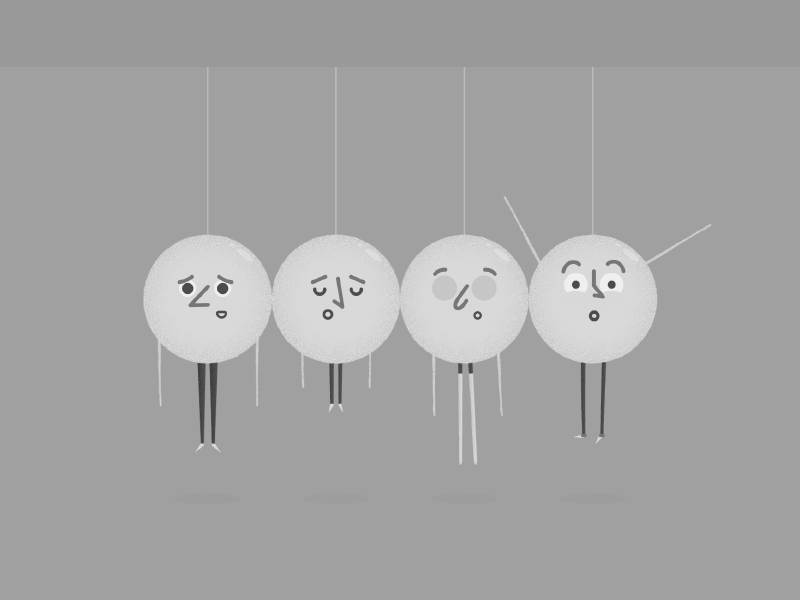 Newton's Cradle friends! aftereffects animation characteranimation duik illustration