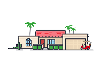 PHX Manor golf cart house illustration