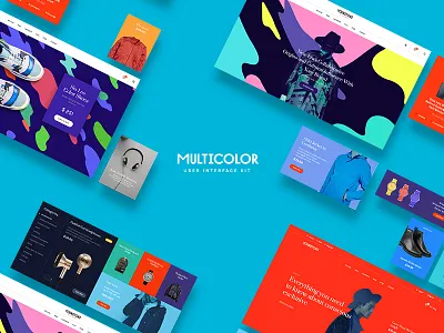 Multicolor UI Kit bright color e commerce fashion magazine multicolor product store ui ui kit ux