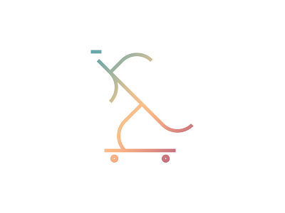 Skating art illustration line minimal simplified skating