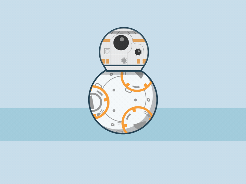 BB-NEWTON animation bb 8 bb8 droid force awakens gif illustration roll speed star wars