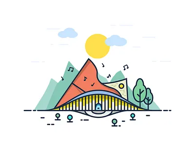 Music House home house illustration music notes