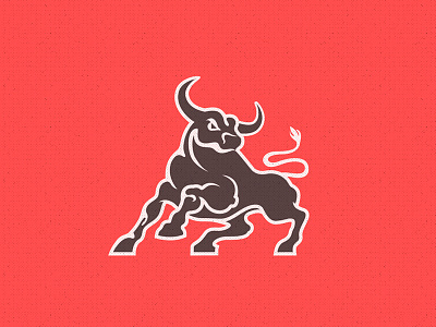 Bull bull design logo mark red symbol