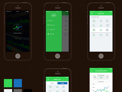 Stock Trading iOS app mobile ui design style tile ui designs ux