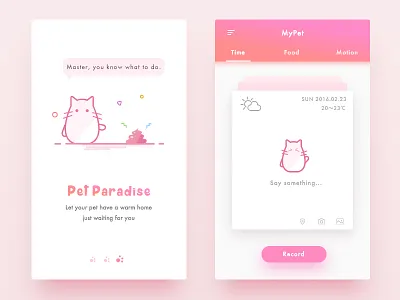 Pet android app color design flat funny interface ios pet sketch ui ux