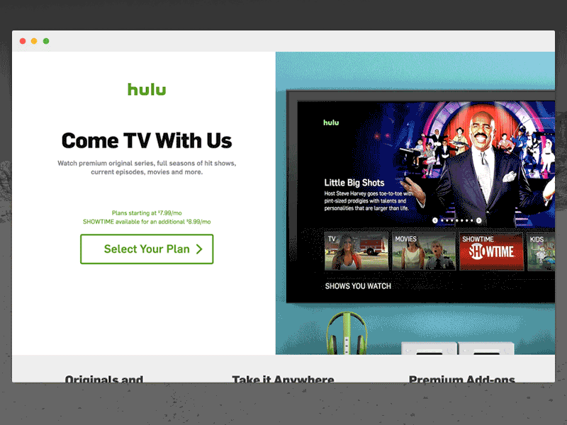 Daily UI - Landing Page (Fold) bold conversion dailyui headline landingpage livingroom tv