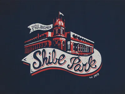 Shibe Park T-Shirt Design ballpark baseball logo philadelphia philly retro sports stadium t shirt design tee vintage
