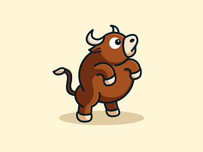 Standing Bull - 02 animal character mascot app apps application brand branding identity bull matador toro child children cute fun funn flat cartoon comic geometry geometric happy happiness logo mark spain illustration symbol icon