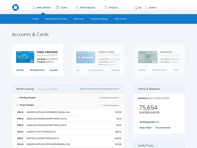 Chase Bank Redesign banking chase bank clean ui simple design site web design website