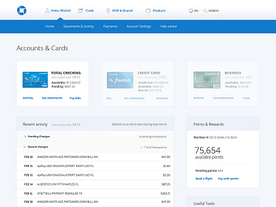 Chase Bank Redesign banking chase bank clean ui simple design site web design website