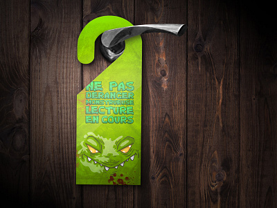 Hanger Monster door hanger illustration mockup