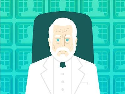 The Architect architect code computer craftcms flat gradient illustration matrix person portrait suit