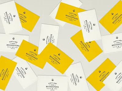 Portland Beekeepers bee beekeepers business cards logo print yellow