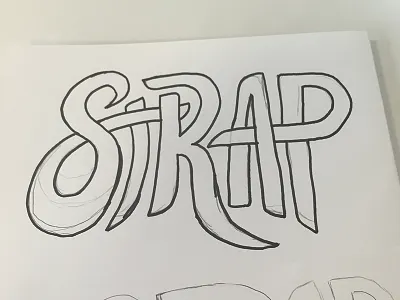 Strap hand lettering hand type intersecting letters strap