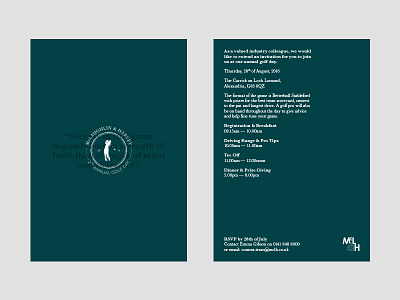 Corporate Golf Invite design embossing foil gfsmith graphic design invite letter press minimal print typography