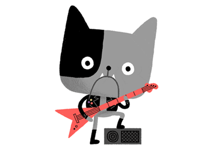 BullRock! animation bulldog character dog gif guitar illustration loop music pet punk rock