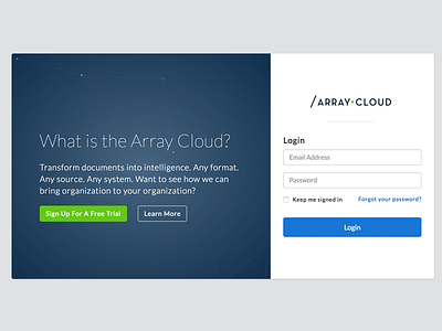 Array Login Screen login product product design